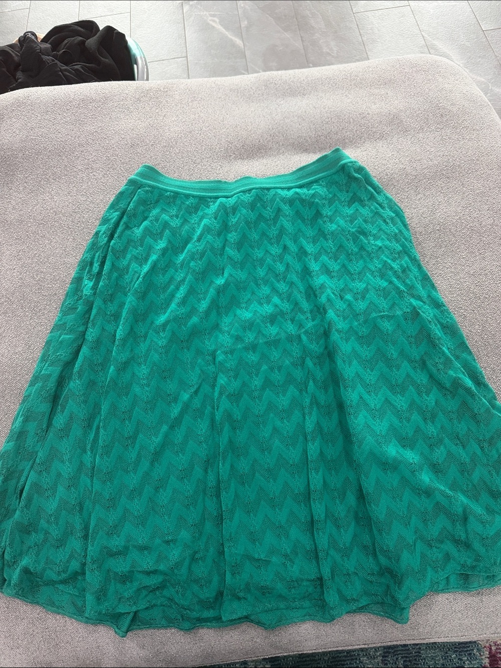 Missoni Teal Chevron Lace Circle Skirt